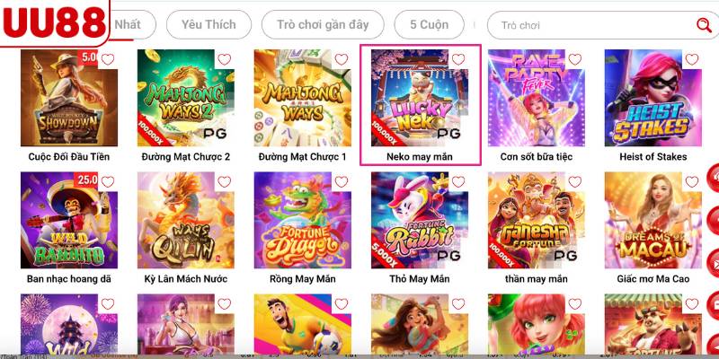 Giới thiệu trò chơi Neko may mắn tại UU88