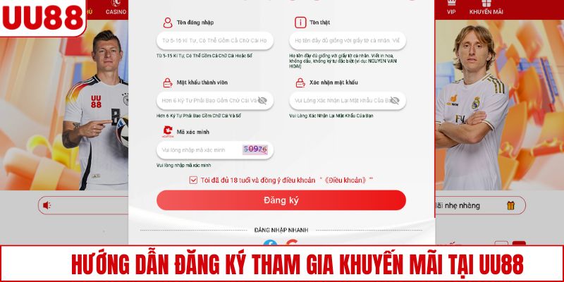 Hướng dẫn đăng ký tham gia khuyến mãi tại UU88