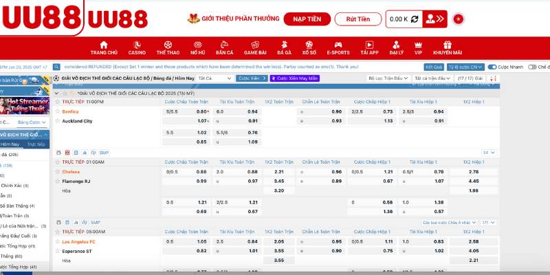 Khám phá các hình thức cá cược Saba Sports tại UU88